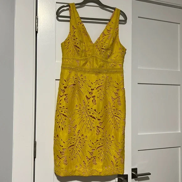 Anthropologie Maeve Gardenia Lace Column dress